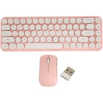 Shanrya Combinación de Ratón y Teclado Inalámbrico Conexión Inalámbrica 2,4G Combinación de Teclado y Ratón Inalámbricos Silenciosos Ahorro de Energía Dot Keycap para Oficina (Blanco Rosa) - Imagen 7