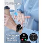HUAKUA Smartwatch Hombre con Llamadas, 1,3" Round Reloj Inteligente con Podómetro, Esfera de Reloj Personalizada, Monitor Sueño, Podómetro, Pulsómetro Pulsera Actividad para Android iOS - Imagen 2