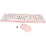 Teclado Inalámbrico, Color, 3 Engranajes dpi, Teclado Numérico Ajustable, Teclado y Ratón Inalámbricos Punk, Combinación Pequeña para Oficina (Tablero Rosa) - Imagen 6