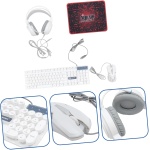 BELLIFFY 1 Juego Conjunto De Botones del Mouse Ratón De Teclado para Jugador Auriculares Inalámbricos para Juegos Ratón Inalámbrico De La Computadora Teclado Iluminado Abs - Imagen 8