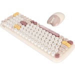 Ratón con Teclado Colorido, Teclas Desmontables Ratón con Teclado Retro 4 Teclas de Ratón Inalámbrico Ergonómico para 2000 para 7 (Beige) - Imagen 3