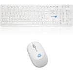 Simpletek - Kit de ratón y teclado inalámbrico 2.4G Layout DE | German Alemán Keyboard QWERTZ con teclado numérico ratón ergonómico 3 teclas receptor USB - Imagen 2