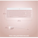 Logitech MK470 Combo con Teclado y Ratón Inalámbrico Estilizado - Compacto, Silencioso, Receptor USB 2.4 GHz, Conectividad Plug n' Play - Disposición QWERTY Italiano - Rosa - Imagen 8
