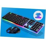UKCOCO 3 Piezas Teclado con Cable de computadora Teclado LED Teclado inalambrico Teclado mecanico inalambrico Cable USB Teclado USB y LED de Color ratón Brillar Colocar - Imagen 4