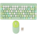 Teclado y Ratón Inalámbricos, Teclado Inalámbrico de 86 Teclas, Teclado Redondo de Diseño Ergonómico Colorido para Ordenador Portátil (Green) - Imagen 6
