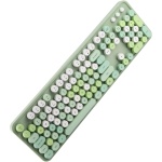 Juego de Teclado y Ratón, Botones Multimedia, Cómodo Ratón Inalámbrico de Poco Ruido, Ratón de 5 Teclas para XP/win7/win8/win10 (Dulce versión de Color Verde Mezclado) - Imagen 4
