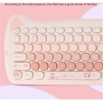 Teclado de Máquina de Escribir con Teclas Redondas Retro de 2,4G, Combinación de Teclado y Ratón Inalámbricos con Teclado de 84 Teclas y Juego de Ratón de 4 Teclas para PC, (Brown) - Imagen 4