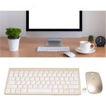 Combinación de Ratón y Teclado Inalámbrico de 2,4G, Teclado y Ratón Ergonómicos de 78 Teclas, Teclado Mudo de Oficina para Ordenadores, Dispositivos Móviles, Tableta, Ordenador (Oro de Lujo) - Imagen 2