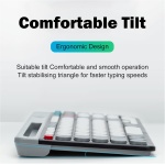 docooler Combo Teclado y Ratón Inalámbrico Doble Modo Teclado de Membrana 2.4G BT5.0 BT 3 canales Can C Connect Cuatro dispositivos Teclado Recargable Conectividad de dos modos - Imagen 4