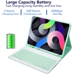 Funda con Teclado Español para iPad 10.2 9a Gen 2021/8a Gen 2020/7a Gen 2019, iPad Air 3 2019, iPad Pro 10.5 2017 con Ratón, Carcasa PU Delgada con Teclado Bluetooth Inalámbrico Magnético (Green) - Imagen 5