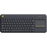 Logitech K400 Teclado Táctil Inalámbrico Plus para TV con un Control Multimedia y Panel Táctil, Disposición QWERTY Inglés Reino Unido - Negro - Imagen 3