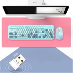 XYLXJ Juego de teclado y ratón inalámbricos – Teclado mecánico de 2,4 GHz para computadora con mouse inalámbrico compacto y teclas multimedia dedicadas (color: azul) (rosa) - Imagen 6