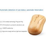 Annadue Dispositivos de Control Informático de Madera de bambú, Dispositivos Inalámbricos Informáticos de 2,4 GHz con Receptor USB, Combinación de Teclado y Ratón Inalámbricos (Ratón) - Imagen 4