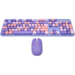 Combinación de Teclado y Ratón Inalámbricos 2,4G, Poco Ruido, 3 dpi Ajustables, con 104 Teclas para Redactores, Mecanógrafos y Programadores (Color Mezclado Púrpura) - Imagen 9
