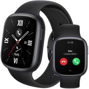 HONOR Watch 4 SmartWatch, Llamadas Bluetooth, 1.75 Pulgadas AMOLED, GPS, 14 Días de Autonomía, Spo2, Monitor de Ritmo Cardíaco y Estrés, 5ATM, Compatible con Android e iOS, Noir