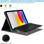 HEUCYL Funda con Teclado para iPad Pro 12,9 Pulgadas 2017/2015 (Antigua, 2 ª & 1 ª Generación) Funda Delgada con Teclado Español Ñ Bluetooth Desmontable con Portalápices Y Ratón Integrados,Rojo - Imagen 5