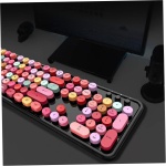 HEMOTON 1 Juego Conjunto de Teclas Punk Teclado para Juegos Teclado de Colores ratón de computadora ratón inalámbrico para portátil ratón de Teclado inalámbrico Teclado de Notebook Ligero - Imagen 5