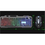 GTOULHH Combo Teclado y Ratón Inalámbrico Teclado con Cable Retroiluminado Teclado For Juegos Teclado LED Fresco Teclado De Computadora PC/Laptops/Ordenador(Black) - Imagen 2