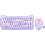 Bewinner Combo de Teclado Inalámbrico Y Ratón, Forma de Gato, Teclado Redondo Compacto, Teclado Ergonómico, Regalo para Niñas, Teclado Portátil USB de 2,4 G para Juegos, Oficina (Color - Imagen 6
