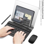 para Samsung Galaxy Z Fold 6 5 4 3 2 Set de Teclado, ratón y bolígrafo con Soporte para teléfono Funda metálica Plegable con bolígrafo Combo de Teclado y ratón inalámbricos para Oficina (Black) - Imagen 2