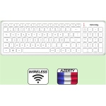 NEWWAY – Pack RF01 Teclado inalámbrico con alfombrilla – Teclado inalámbrico francés (AZERTY) 97 teclas 13 accesos directos multimedia – Ratón WiFi 2.4GHz 4 botones compacto – Receptor USB – Blanco - Imagen 2