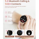 HASAKEI Reloj Inteligente Mujer con Llamadas Bluetooth 5.3, Smartwatch 1.39" con Seguimiento del Menstrual/120+ Modos Deportes/Pulsómetro/SpO2/Monitor Sueño/WhatsApp IP68 Android iOS Oro, Regalo Mujer - Imagen 2