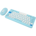 Combo de Teclado Inalámbrico y Ratón, Juego de Ratón y Teclado Ergonómico Inalámbrico 2,4G, Teclas Redondas Finas y Lindas para para PC (Blue) - Imagen 3