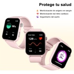 Blackview Reloj Inteligente Mujer, 1.85" Smartwatch con Llamadas Bluetooth, Oxímetro(SpO2)/Pulsómetro/Monitor de Sueño/Podómetro, 100+ Modos Deportivos Pulsera Actividad para Android iOS - Imagen 4