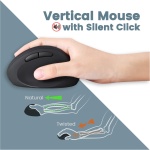 Perixx PERIDUO-606 Mini Teclado ergonómico inalámbrico con ratón Vertical portátil – Soporte Ajustable de Palma – Teclas de bajo Perfil de Membrana – Inglés Estadounidense - Imagen 4