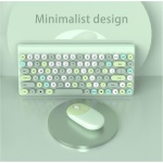 Teclado y Ratón Inalámbricos, Teclado Inalámbrico de 86 Teclas, Teclado Redondo de Diseño Ergonómico Colorido para Ordenador Portátil (Green) - Imagen 4