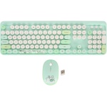 Teclado y Ratón USB, Combinación de Teclado y Ratón Inalámbricos Inalámbricos de 1600 DPI para para la Familia (GREEN) - Imagen 6