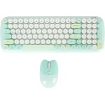 Ratón con Teclado Inalámbrico, Lindo Teclado con Teclas Redondas, Combinación de Ratón, Teclado de Máquina de Escribir Colorido de Tamaño Completo, Ratón óptico para Ordenador - Imagen 8