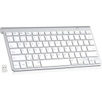 PINKCAT Teclado Inalámbrico, Teclado Bluetooth & 2.4G, Diseño QWERTY español Compacto con Teclas Multimedia para PC, portátil, Ordenador portátil, Windows (Plata) - Imagen 8