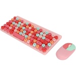Goshyda Combo de Teclado Y Ratón, USB Inalámbrico Estilo de Escritura Retro 86 Teclas Botones Multimedia Ratones con Teclado, para Oficina en Casa(Rosa Color Mezclado) - Imagen 8