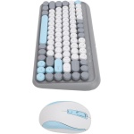Combo de Teclado y Mouse Inalámbricos, Conectividad 2.4G y Bluetooth, Teclado Inalámbrico de 84 Teclas y Mouse Ergonómico para Computadora, Computadora de Escritorio, PC y - Imagen 7