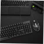 HOMSFOU 1 Juego Juego De Teclado y Mouse con Cable USB Combo De Teclado y Mouse Inalámbricos Teclado y Mouse Led Ratón De Luz De Fondo Máquina De Escribir El Plastico Compatible Oficina - Imagen 6