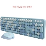 Bonito Juego de Teclado y Ratón Inalámbrico para Escritorio de Oficina, 104 Teclas, Sensación Mecánica, Estilo de Máquina de Escribir Retro, Conexión USB, Compatible con (Color - Imagen 2