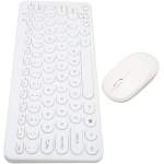 HEEPDD Combo Retro del Ratón del Teclado, Combo Inalámbrico del Ratón del Teclado de la Impresión de la Pantalla UV 2.4G para el Negocio (Blanco) - Imagen 6