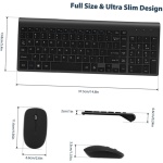 Gatuida 1 Juego De Teclado Y Ratón Teclado Inalámbrico Silencioso Teclado Inalámbrico Teclado De Ordenador Teclado Inalámbrico Moderno Ratón USB Escritorio Portátil Abs - Imagen 4