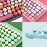 Nilioyul Juego de ratón y Teclado inalámbrico para el hogar, Oficina, Escuela, Trabajo, Notebook, Escritorio, portátil, reemplazo de Teclado, Pieza de Repuesto para Juegos, Rosa - Imagen 9