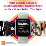 OCTANDRA Go VeryFit - Reloj inteligente con frecuencia cardíaca, saturación de oxígeno en sangre, monitor de sueño, contador de pasos de 1.69 pulgadas, podómetro, 5 ATM, ejercicio, actividad, - Imagen 7