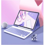 iPad Pro 11 Pulgadas 2018 Funda con Teclado y ratón Teclado Bluetooth inalámbrico Desmontable Portalápices Funda Inteligente de Cuero Delgado para iPad Pro 11 Pulgadas (iPad Pro 11 2018, Morado) - Imagen 4