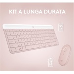 Logitech MK470 Combo con Teclado y Ratón Inalámbrico Estilizado - Compacto, Silencioso, Receptor USB 2.4 GHz, Conectividad Plug n' Play - Disposición QWERTY Italiano - Rosa - Imagen 5