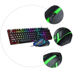 Uonlytech 3 Juegos Juego de Teclado y Mouse con Cable USB Teclado y Mouse USB Juegos ergonómicos Ratones inalámbricos computadora portátil ratón de Teclado para Juegos ratón ergonómico Punk - Imagen 8