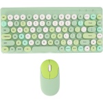 Teclado y Ratón Inalámbricos, Teclado Inalámbrico de 86 Teclas, Teclado Redondo de Diseño Ergonómico Colorido para Ordenador Portátil (Green) - Imagen 2