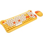 Teclado y Ratón Inalámbricos Teclado y Ratón Coloridos Sensibles Conexión Plug and Play 2,4G para 98 7 8 10 11 2000 (Yellow) - Imagen 4