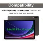HLTOOP Funda con Teclado para Samsung Galaxy Tab S9+ Plus/S9 FE+ Plus De 12,4 Pulgadas, Contiene Ñ, Teclado Retroiluminado De 7 Colores con Portalápices, Ratón Silencioso Recargable LED,Verde - Imagen 2