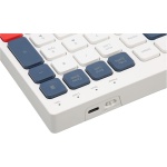 Goshyda Combo de Teclado Inalámbrico y Ratón, Teclas Redondas, Diseño Ergonómico, Modos de Conexión Duales, Adecuado para Teléfono, Tableta y Oficina (Blanco Azul) - Imagen 4