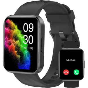 RUIMEN Reloj Inteligente Mujer Hombre con Llamada,1,85" Smartwatch con Pulsómetro,Podómetro,Oxímetro,Monitor Sueño,Esfera de Reloj Personalizada,Impermeable IP68 Pulsera de Actividad para iOS Android