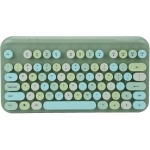 Bewinner Combo de Ratón de Teclado Inalámbrico Retro, Juego de Ratón de Teclado Ergonómico Inalámbrico USB de 75 Teclas, para Ordenador Portátil (Verde) - Imagen 2